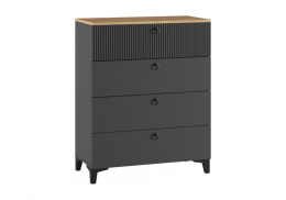 Комод Ника 4Я ПВШ эйхория QR-17 / графит / дуб делано (80x41x101,6)