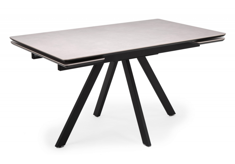 Керамический стол Вилли 140(200)х80 carmen light grey / черный (80x75). 