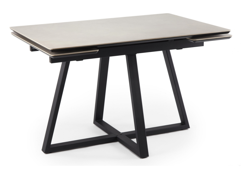 Керамический стол Памелла 120(180)х80 carmen light grey / черный (80x75). 