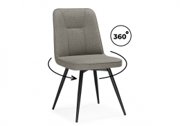Стул на металлокаркасе Texas 3 поворотный светло-серый / черный (46x57x86)