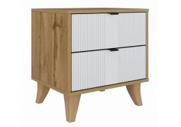 Тумба прикроватная Лорена дуб вотан / белый (51,3x40x52,4)