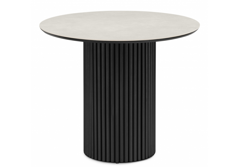 Керамический стол Барел 89 carmen light grey / черный (89x75). 