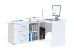 Компьютерный стол КСТ-109 127х140х75 левый белый (140x75)