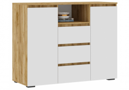 Комод Элла КМ 01 белый / дуб крафт золото (120,2x46x95,8)