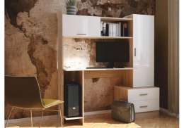 Компьютерный стол Бишоп 7 дуб сонома / белый (153x59x160)